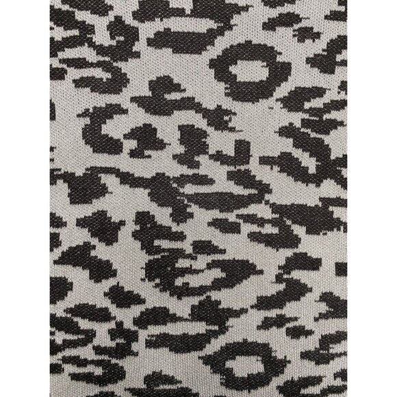 Fever Sweater Top Women's‎ SMALL Gray Black Leopard Cutout Long-Sleeve Soft NEW - Picture 9 of 12